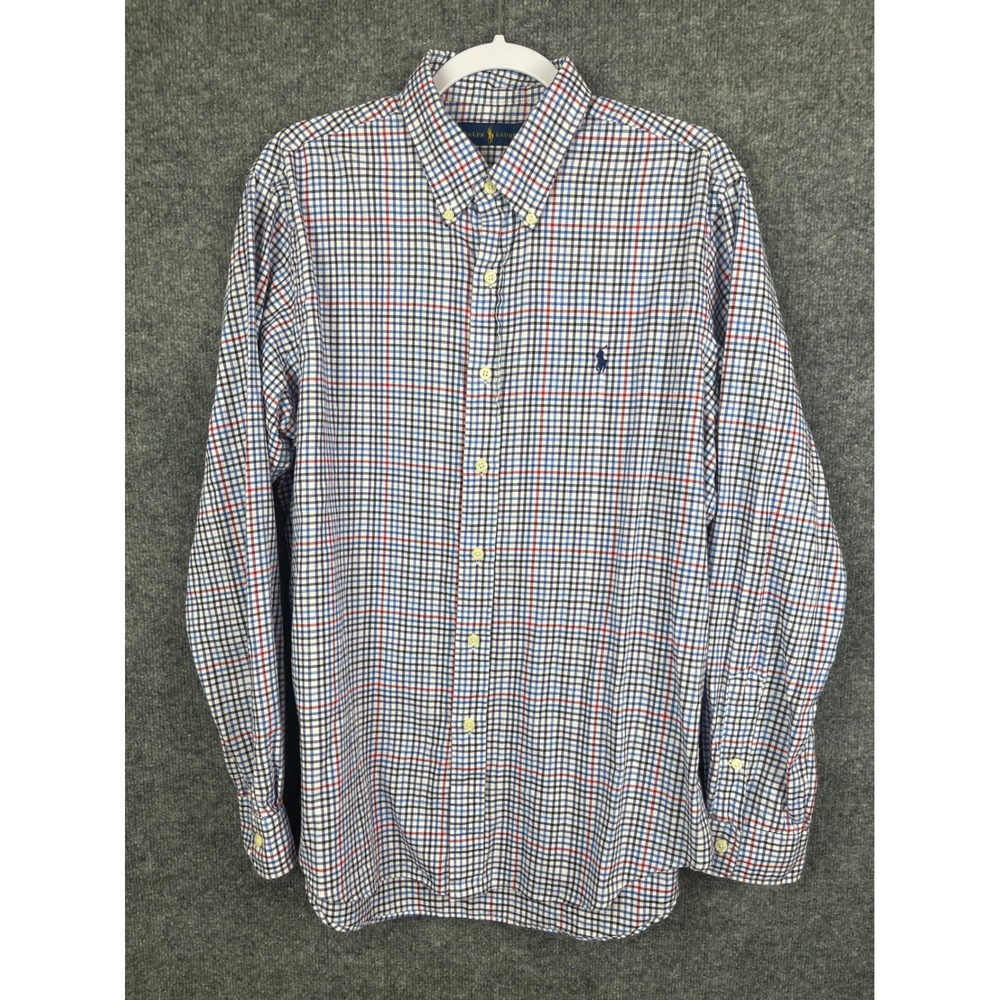 Ralph Lauren Button Down Mens Large Multi Plaid Excellent Long Sleeve‎ Shirt